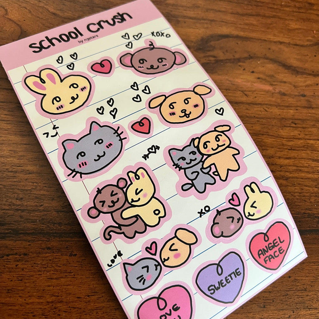 school crush sticker sheet