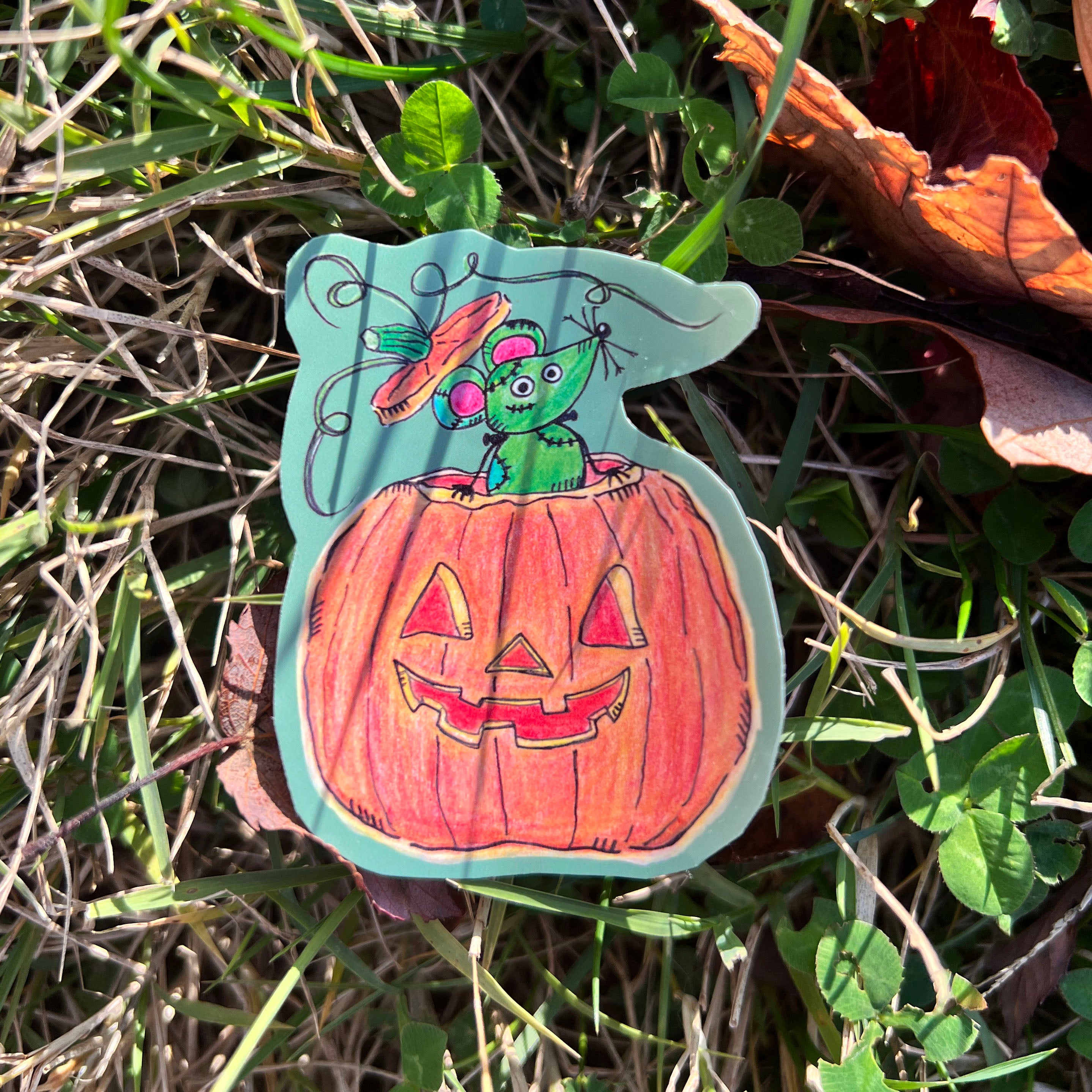 pumpkin frankenmouse sticker