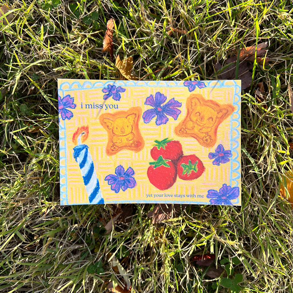 i miss you postcard